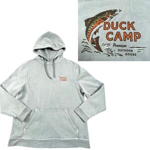 Duck Camp Premium Outdoor Goods Trout Fishing Graphic Pullover Hoodie Grey L